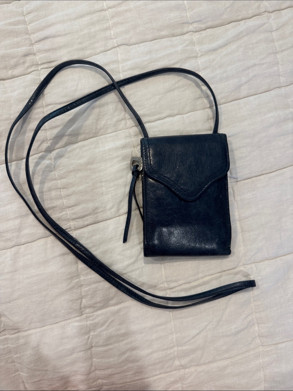 HOBO Dark Blue Leather Crossbody wallet